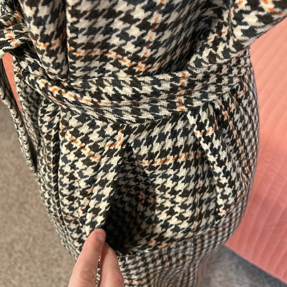 Marc New York Andrew Marc Houndstooth Longline Open Belted Sleeveless Jacket L - Picture 4 of 16